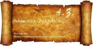 Adamcsik Zoltán névjegykártya