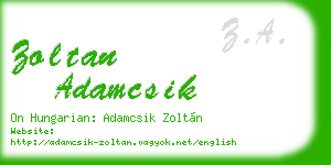 zoltan adamcsik business card